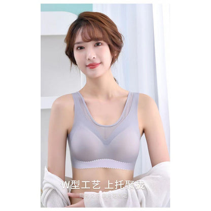 [Worry-free Running and Jumping with Big Breasts] Push-up Shockproof Adjustable Lace Bra