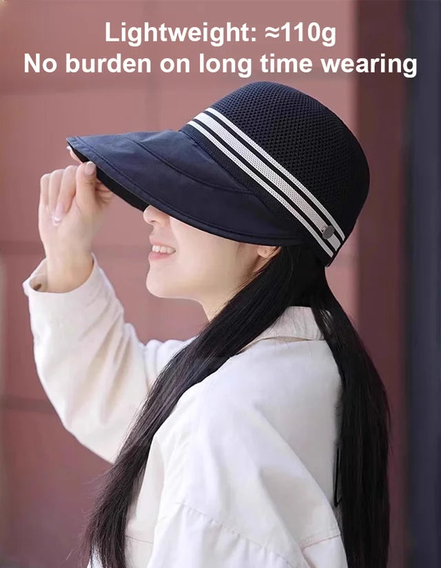 [Can hang a mask] Hepburn wind quick-drying breathable sun hat