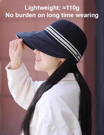 [Can hang a mask] Hepburn wind quick-drying breathable sun hat