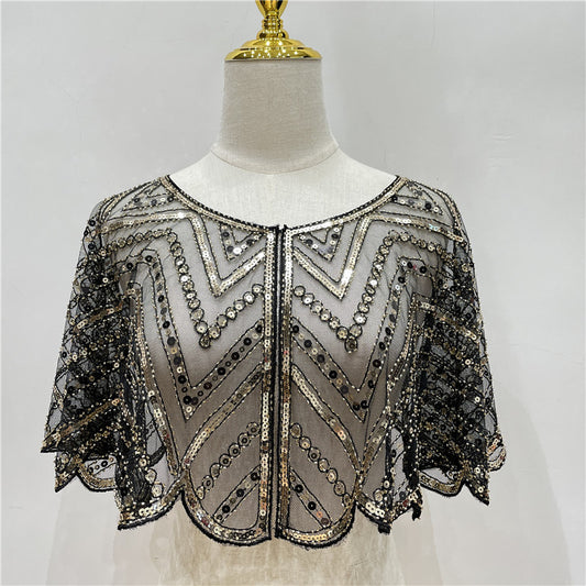 Vintage Beaded Lace Shawl