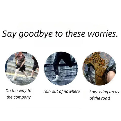 Waterproof Shoe Covers Silicone Anti-Slip RainBoots Unisex Sneakers Protector For OutdoorRainy Day Reusable Rain Shoes Cover
