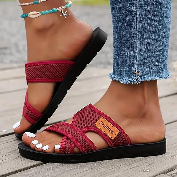 Comfortable flat open toe sandals for wide feet