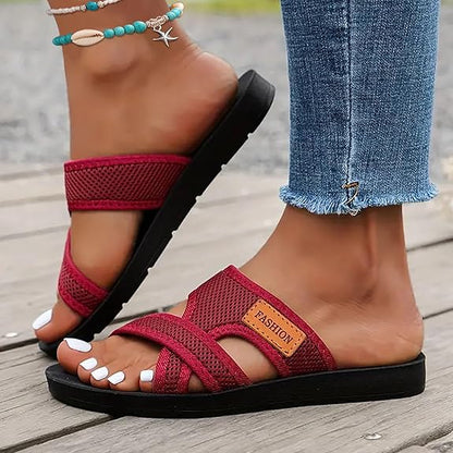 Comfortable flat open toe sandals for wide feet