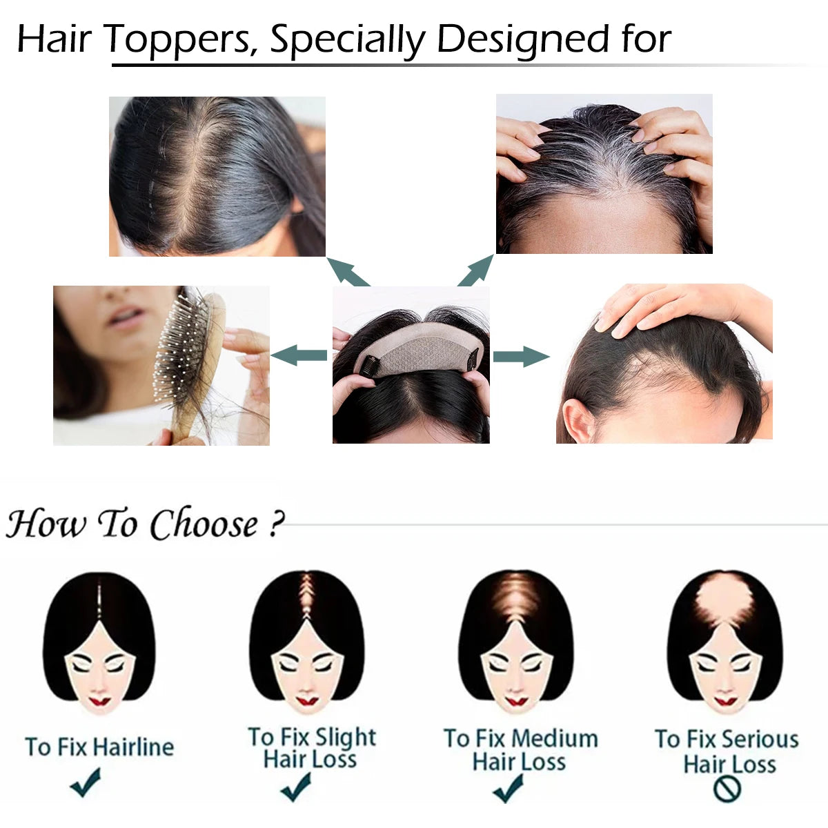 ⏰Limited-time offer⏳| Silk Human Hair Topper🌸💇‍♀️