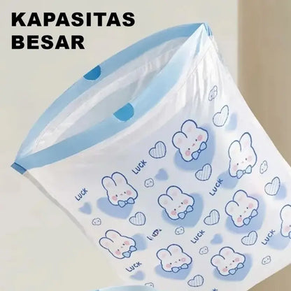 100 Pcs Kantong Plastik Sampah Tali SerutUkuran 45x50cm Kantong Serba Guna
